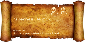 Pipernea Henrik névjegykártya